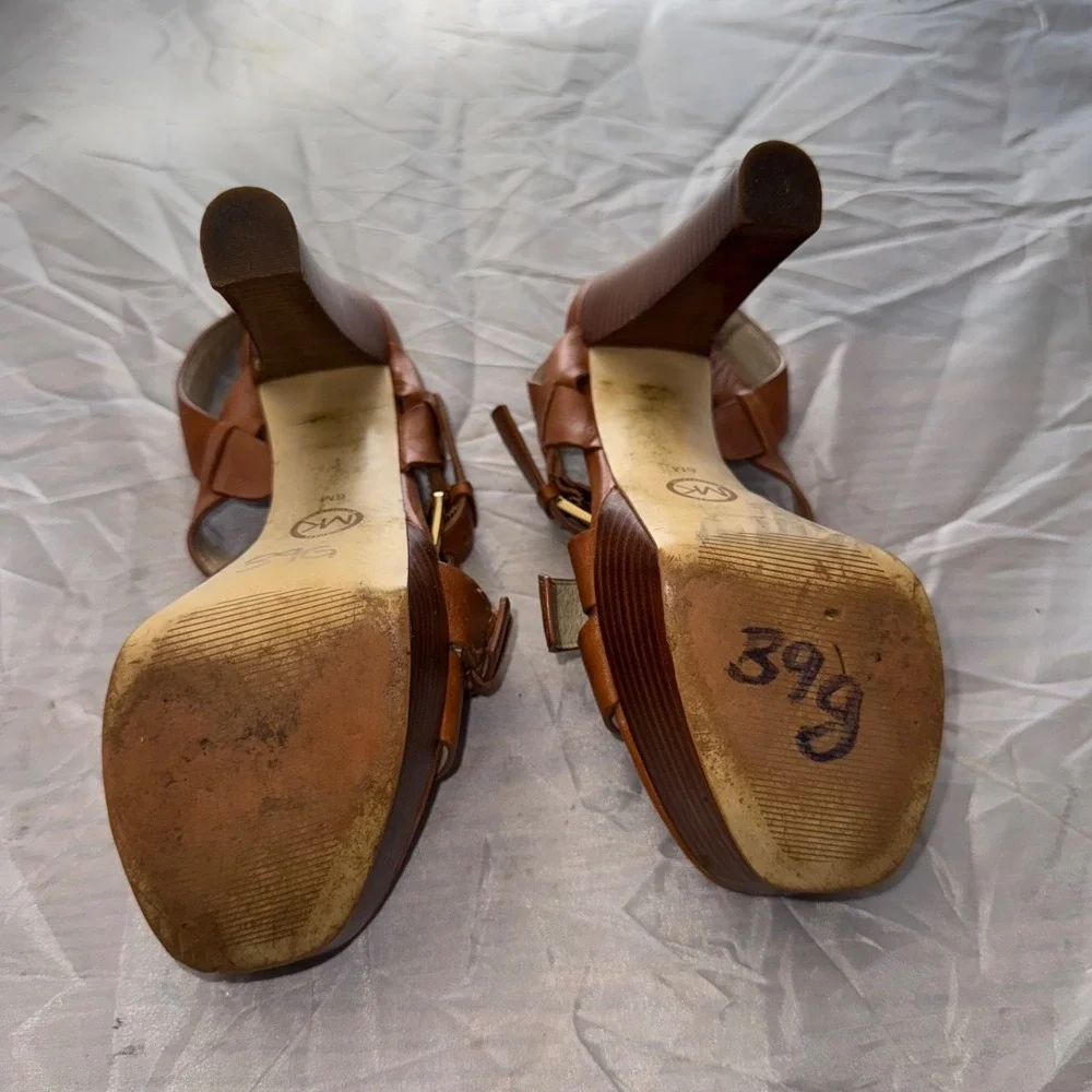 Michael Kors Strappy Wooden Heels Woman's Size 6 dress